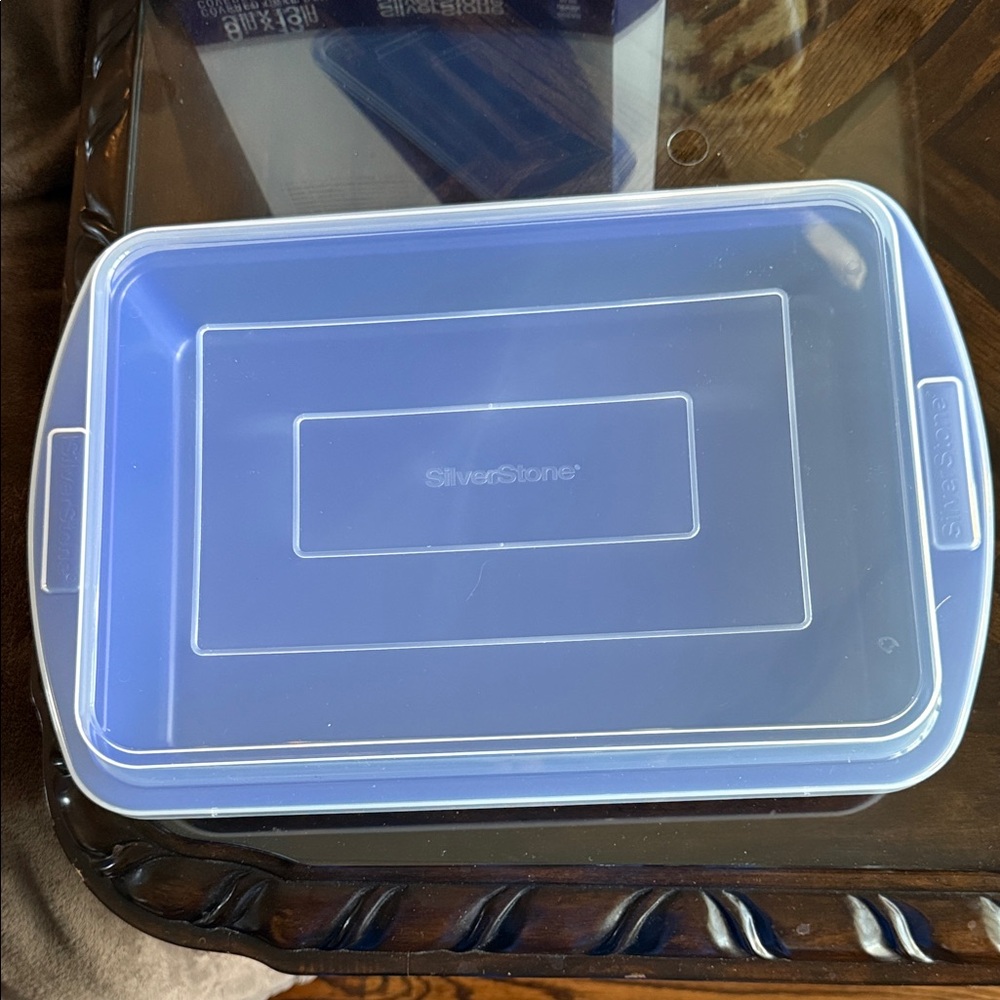 SilverStone Blue Cake/Food Storage Container. 9” x 13”. Brand New Never Used